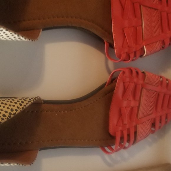 Route 66 Flat shoes Orange Sz 9 NEW Never Worn - Picture 4 of 9